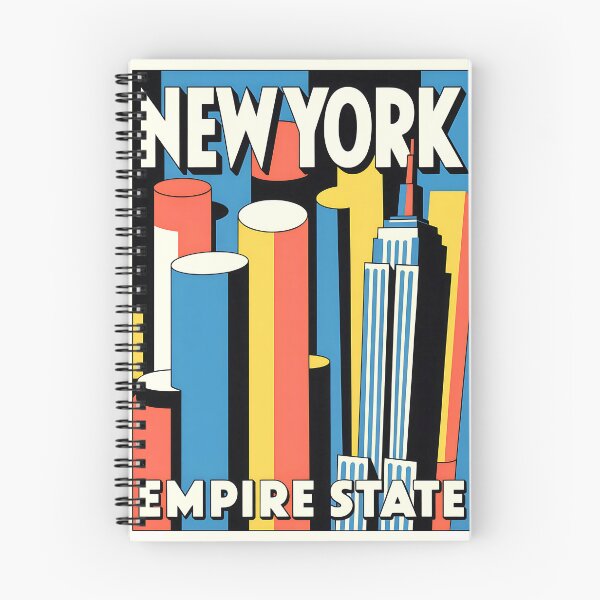 Item preview, New York - Empire State - Vintage travel poster in the style of Fernand Léger designed and sold by PrintableTravel.