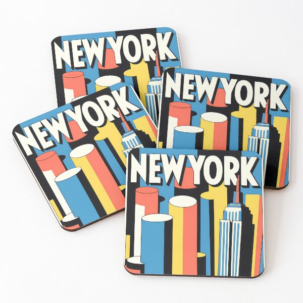 Item preview, New York - Empire State - Vintage travel poster in the style of Fernand Léger designed and sold by PrintableTravel.
