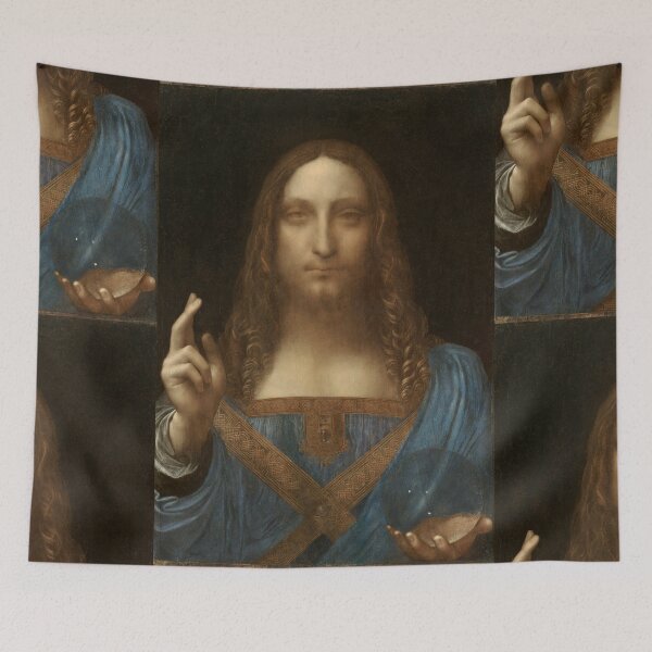 Item preview, Salvator Mundi by Leonardo da Vinci | High Renaissance Religious Portrait Wall Art Print designed and sold by artofuniverse.