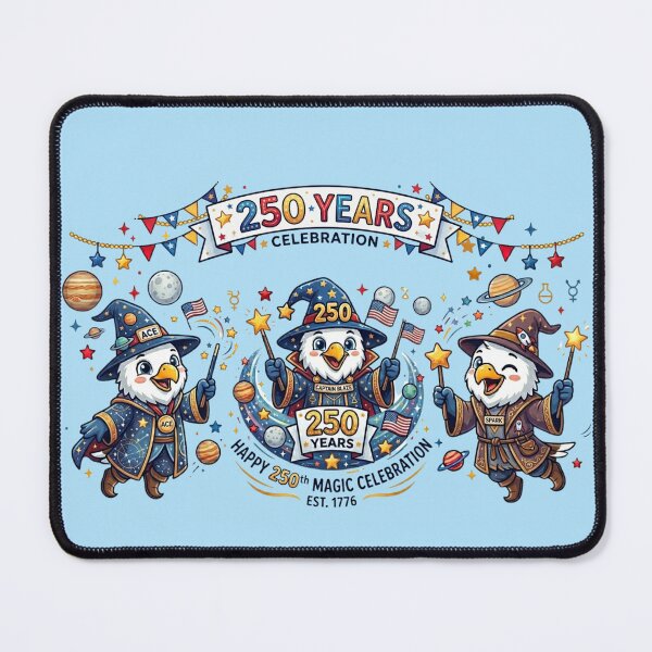 Item preview, 250 Years Magic Celebration Eagles Wizard Patriotic Cartoon USA 1776–2026 American Freedom Anniversary Cute Eagle Design designed and sold by BreezifyDesignStudio.