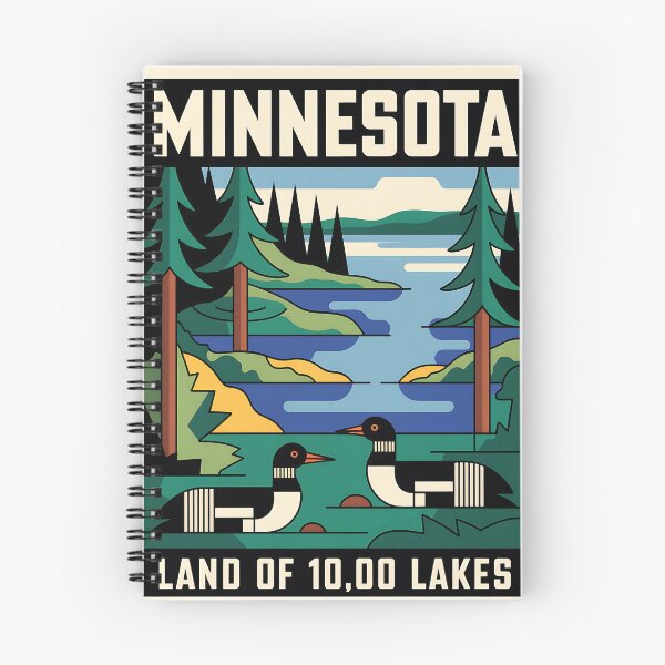 Item preview, Minnesota - Land of 10000 Lakes - Vintage travel poster in the style of Fernand Léger designed and sold by PrintableTravel.