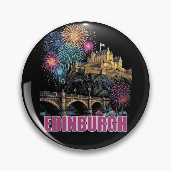Item preview, Edinburgh Castle Fireworks Art - Vibrant Scottish Graphic designed and sold by Loom on the Loch.