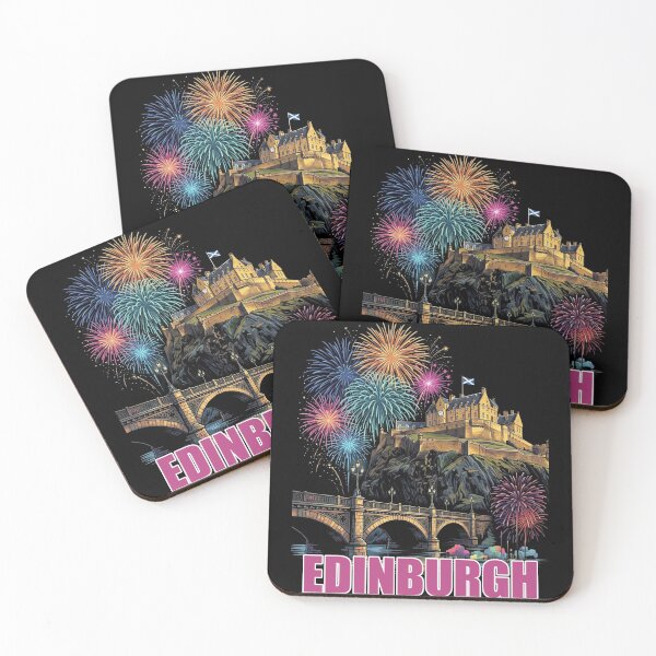 Item preview, Edinburgh Castle Fireworks Art - Vibrant Scottish Graphic designed and sold by Loom on the Loch.