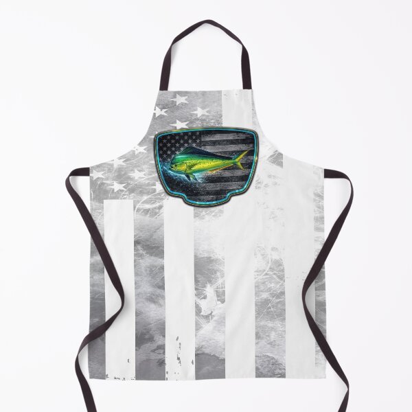Item preview, Mahi Mahi American Flag Fishing Badge Design designed and sold by artistwill.