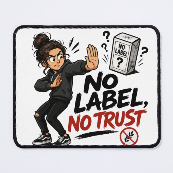 Item preview, No Label No Trust Cartoon designed and sold by PINK FREE.