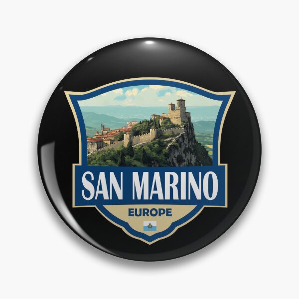 Item preview, San Marino Illustration Retro Badge designed and sold by KrisSidDesigns.