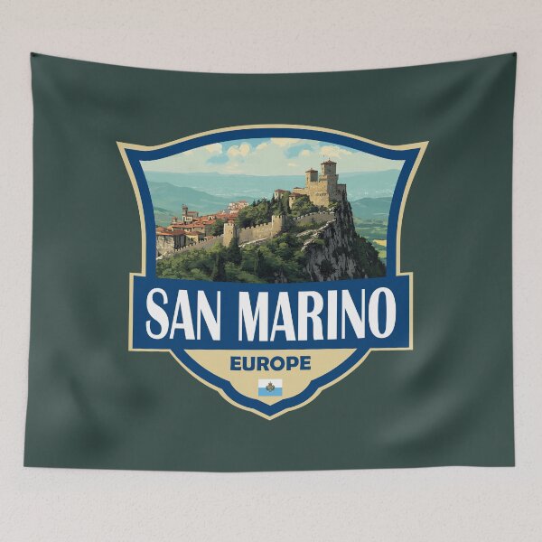 Item preview, San Marino Illustration Retro Badge designed and sold by KrisSidDesigns.