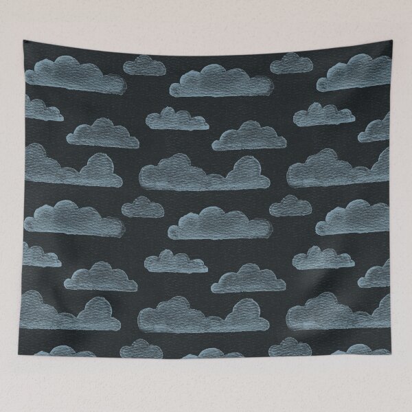 Item preview, Dreamtime Clouds Watercolor Pattern - Coal + Sky designed and sold by Irene Estelle.