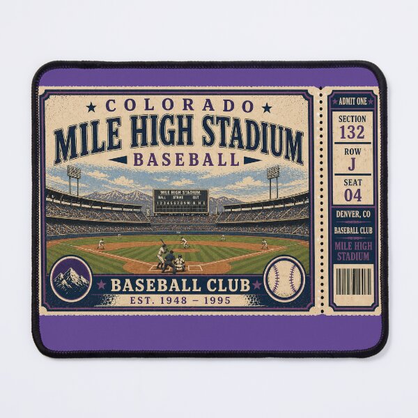 Item preview, Colorado Baseball Vintage Ticket Stub Mile High Stadium Retro Classic Ballpark Design designed and sold by GhostDawgs.