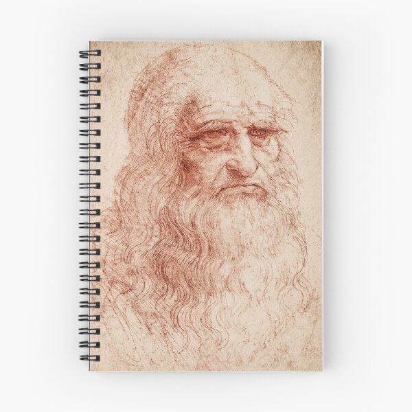 Item preview, Self Portrait by Leonardo da Vinci Renaissance Red Chalk Drawing Fine Art Print designed and sold by artofuniverse.