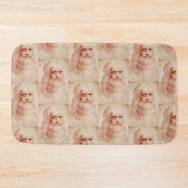 Item preview, Self Portrait by Leonardo da Vinci Renaissance Red Chalk Drawing Fine Art Print designed and sold by artofuniverse.