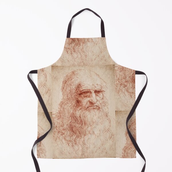 Item preview, Self Portrait by Leonardo da Vinci Renaissance Red Chalk Drawing Fine Art Print designed and sold by artofuniverse.