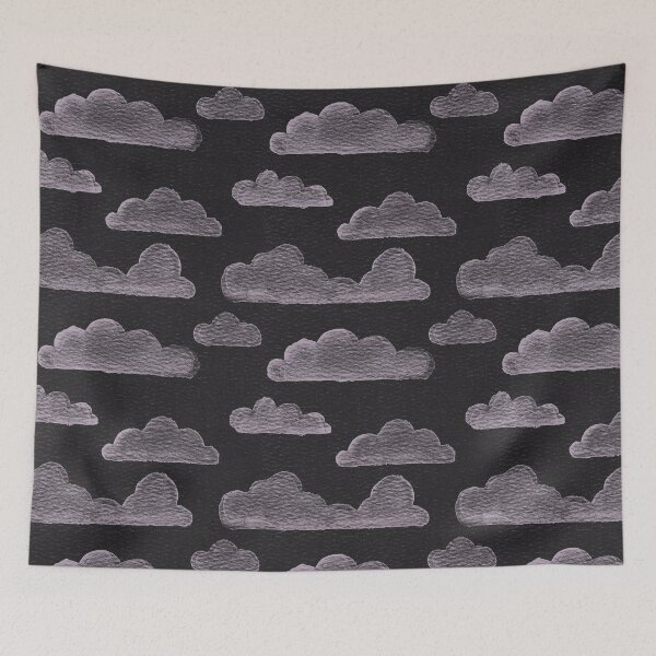 Item preview, Dreamtime Clouds Watercolor Pattern - Coal + Dust designed and sold by Irene Estelle.