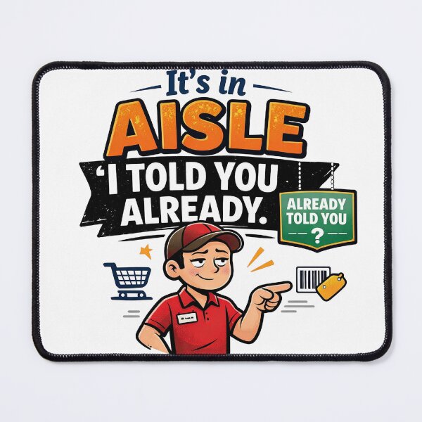 Item preview, It’s In Aisle I Told You Funny Retail designed and sold by CoolTShirtDesign.