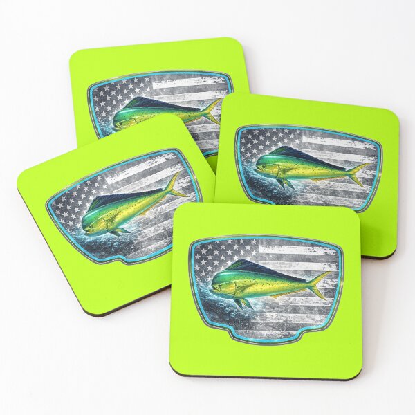 Item preview, Mahi Mahi Fishing Badge Patriotic Fish Design designed and sold by artistwill.
