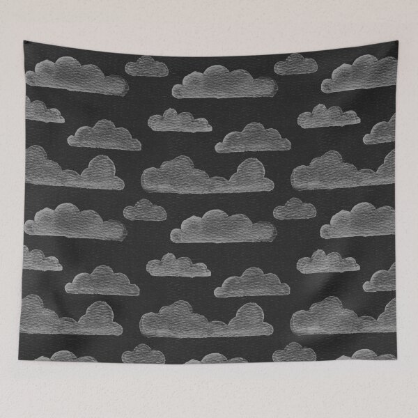 Item preview, Dreamtime Clouds Watercolor Pattern - Coal + Fog designed and sold by Irene Estelle.