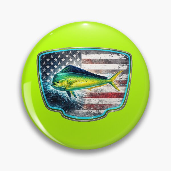 Item preview, Mahi Mahi Fishing Badge Patriotic Fish Design designed and sold by artistwill.