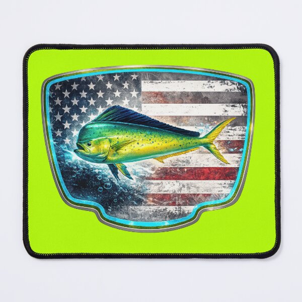 Item preview, Mahi Mahi Fishing Badge Patriotic Fish Design designed and sold by artistwill.