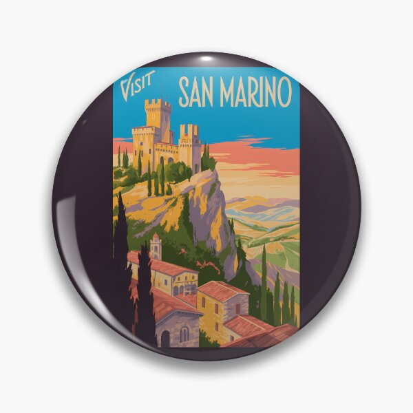 Item preview, San Marino Castle Illustration Travel Art Vintage designed and sold by KrisSidDesigns.