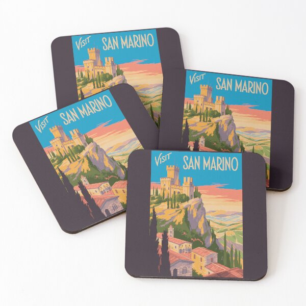 Item preview, San Marino Castle Illustration Travel Art Vintage designed and sold by KrisSidDesigns.