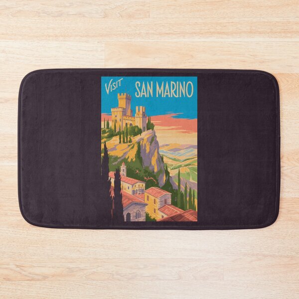 Item preview, San Marino Castle Illustration Travel Art Vintage designed and sold by KrisSidDesigns.