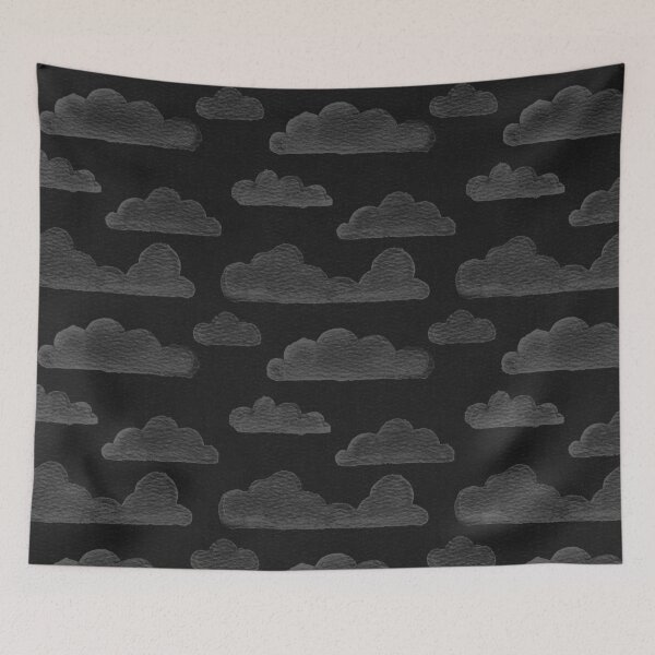 Item preview, Dreamtime Clouds Watercolor Pattern - Coal + Slate designed and sold by Irene Estelle.