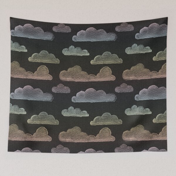 Item preview, Dreamtime Clouds Watercolor Pattern - Coal + Rainbow Sorbet designed and sold by Irene Estelle.