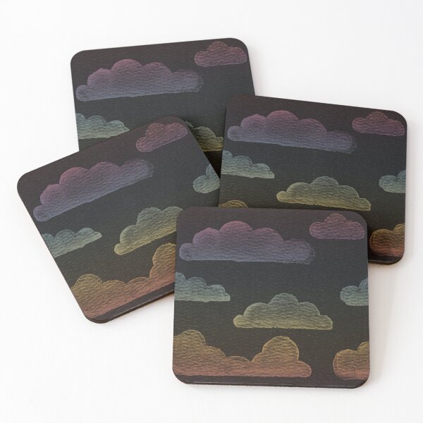 Item preview, Dreamtime Clouds Watercolor Pattern - Coal + Rainbow Sunset designed and sold by Irene Estelle.