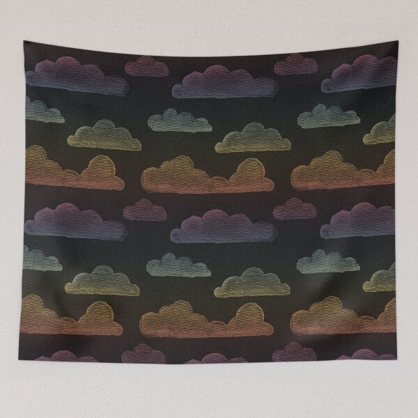 Item preview, Dreamtime Clouds Watercolor Pattern - Coal + Rainbow Sunset designed and sold by Irene Estelle.