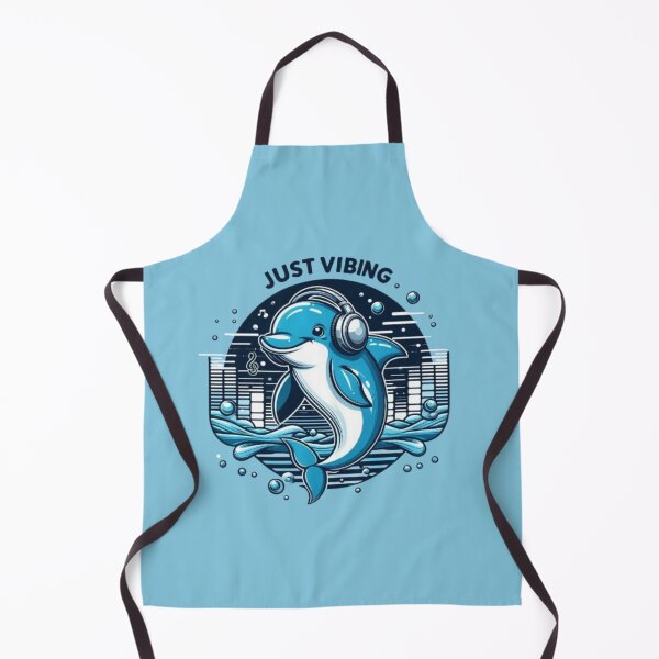 Item preview, "Just Vibing Dolphin – Music Lover Art"  designed and sold by Dogandesighn.