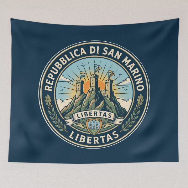 Item preview, San Marino Illustration Travel Art Badge designed and sold by KrisSidDesigns.
