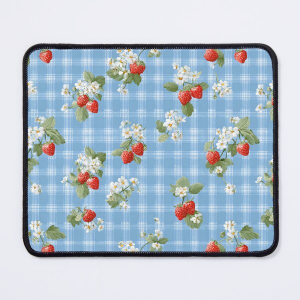 Item preview, Vintage Strawberry Blue Gingham | Aesthetic Cottagecore Berry Plaid | Light Blue Picnic Check Berries | Wild Strawberry Botanical Pattern | Cute Coquette Blue Gingham | Retro Strawberry Field designed and sold by VivaFy.