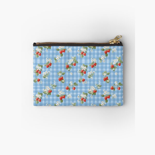 Item preview, Vintage Strawberry Blue Gingham | Aesthetic Cottagecore Berry Plaid | Light Blue Picnic Check Berries | Wild Strawberry Botanical Pattern | Cute Coquette Blue Gingham | Retro Strawberry Field designed and sold by VivaFy.