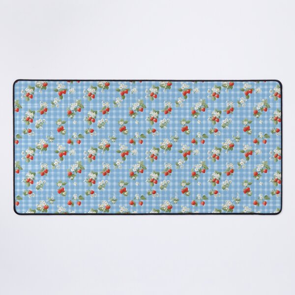 Item preview, Vintage Strawberry Blue Gingham | Aesthetic Cottagecore Berry Plaid | Light Blue Picnic Check Berries | Wild Strawberry Botanical Pattern | Cute Coquette Blue Gingham | Retro Strawberry Field designed and sold by VivaFy.