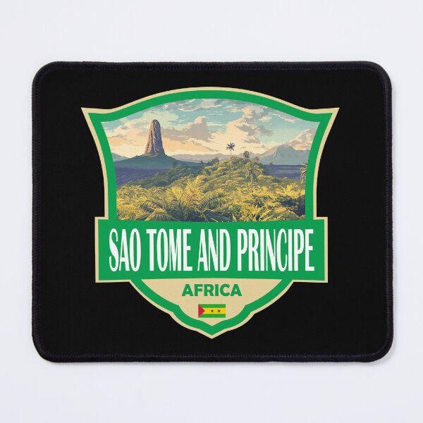 Item preview, Sao Tome and Principe Illustration Retro Badge designed and sold by KrisSidDesigns.