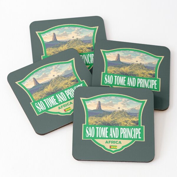 Item preview, Sao Tome and Principe Illustration Retro Badge designed and sold by KrisSidDesigns.