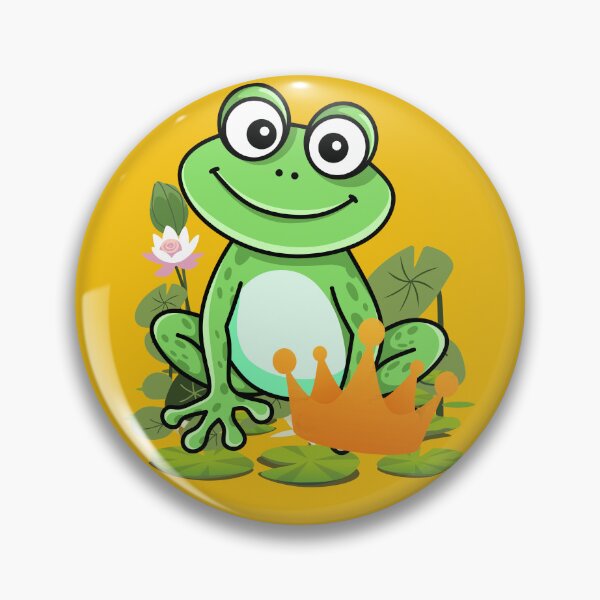 Artikelvorschau, Cute Frog Prince Cartoon with Crown - Funny Green Frog Illustration for Kids & Nature Lovers. entworfen und verkauft von LunaPrintCo.