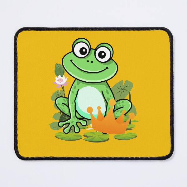 Item preview, Cute Frog Prince Cartoon with Crown - Funny Green Frog Illustration for Kids & Nature Lovers. designed and sold by LunaPrintCo.