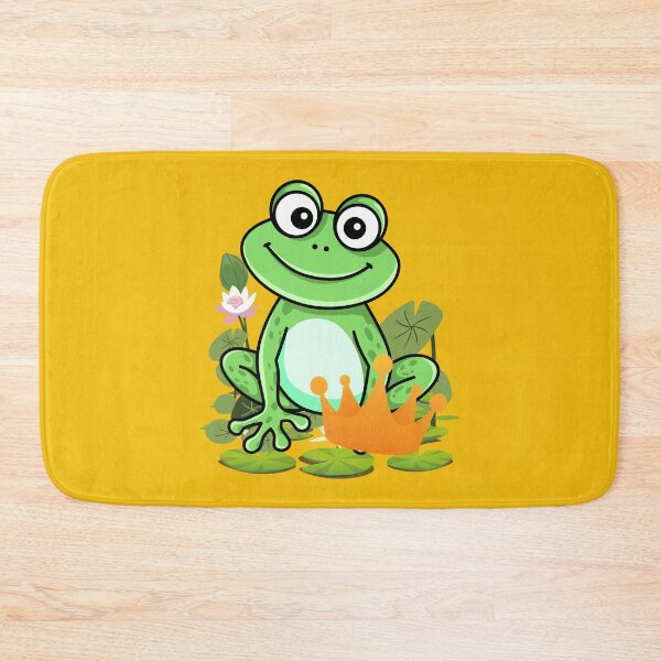 Item preview, Cute Frog Prince Cartoon with Crown - Funny Green Frog Illustration for Kids & Nature Lovers. designed and sold by LunaPrintCo.