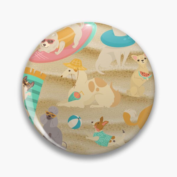 Item preview, tropical summer sandy beach dogs cute designed and sold by Gossip Rag.