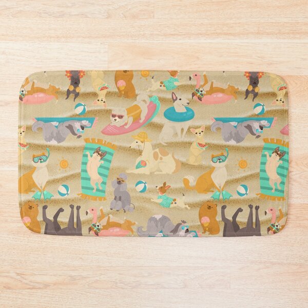 Item preview, tropical summer sandy beach dogs cute designed and sold by Gossip Rag.