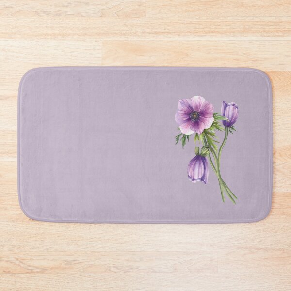 Item preview, Watercolor anemone purple flowers bouquet. Hand drawn designed and sold by BartolArt.