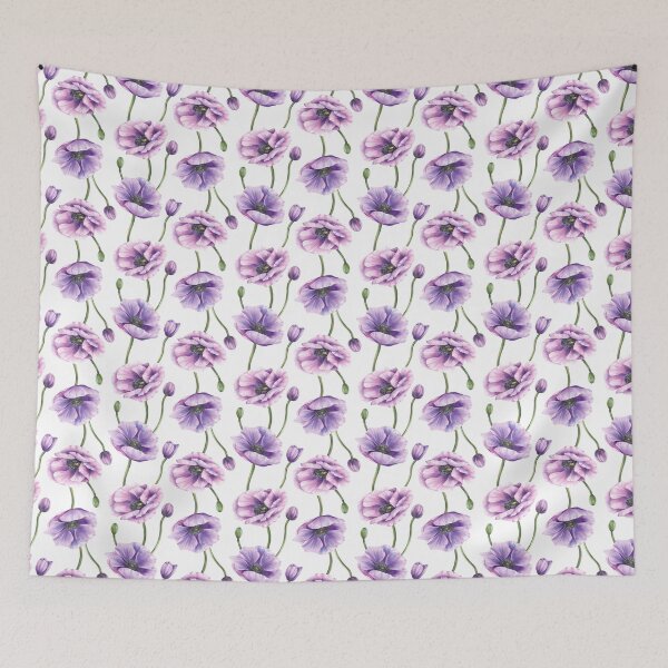 Item preview, Watercolor anemone purple flowers bouquet. Hand drawn designed and sold by BartolArt.