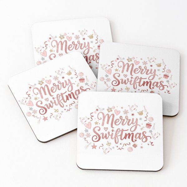 Item preview, Merry Swiftmas Christmas Typography - Glitter Rose Gold Holiday Art - Music Fan Gift designed and sold by JLMWorks.