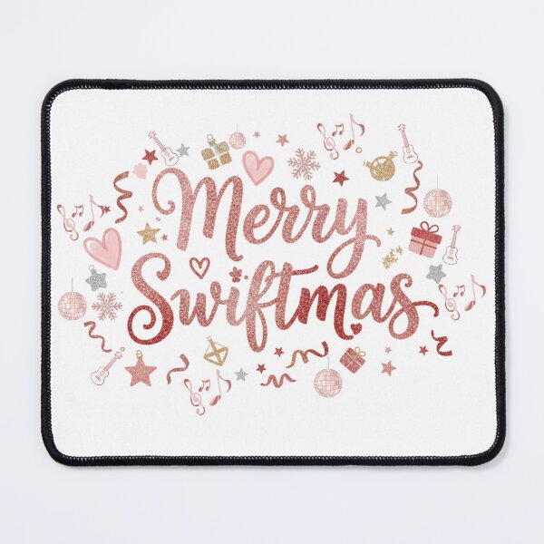 Item preview, Merry Swiftmas Christmas Typography - Glitter Rose Gold Holiday Art - Music Fan Gift designed and sold by JLMWorks.