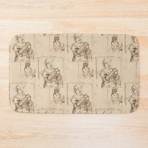 Item preview, Studies for Saint Mary Magdalene by Leonardo da Vinci: Renaissance Pen and Ink Sketch Fine Art Print designed and sold by artofuniverse.