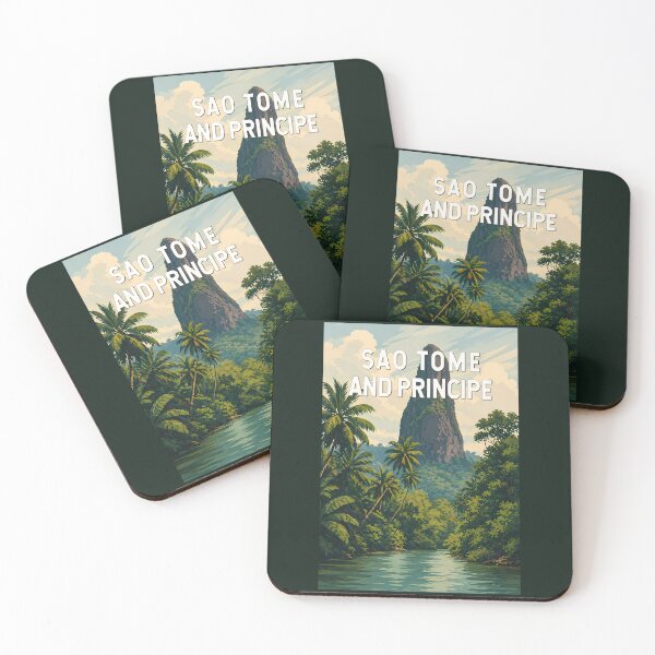 Item preview, Sao Tome and Principe Illustration Travel Art Vintage designed and sold by KrisSidDesigns.