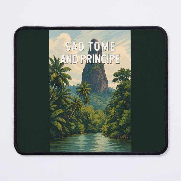 Item preview, Sao Tome and Principe Illustration Travel Art Vintage designed and sold by KrisSidDesigns.