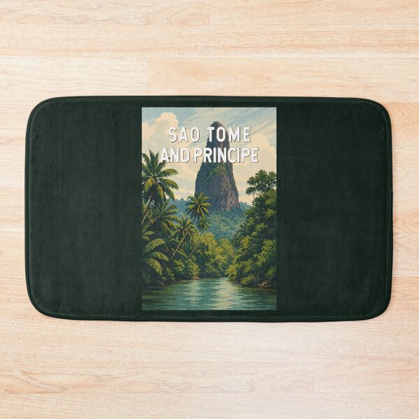 Item preview, Sao Tome and Principe Illustration Travel Art Vintage designed and sold by KrisSidDesigns.