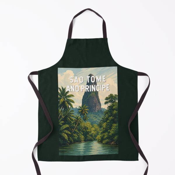 Item preview, Sao Tome and Principe Illustration Travel Art Vintage designed and sold by KrisSidDesigns.
